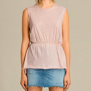 ALLSAINTS Pink Marl Waisty Feminine Romany Sleeveless Top Size XS New